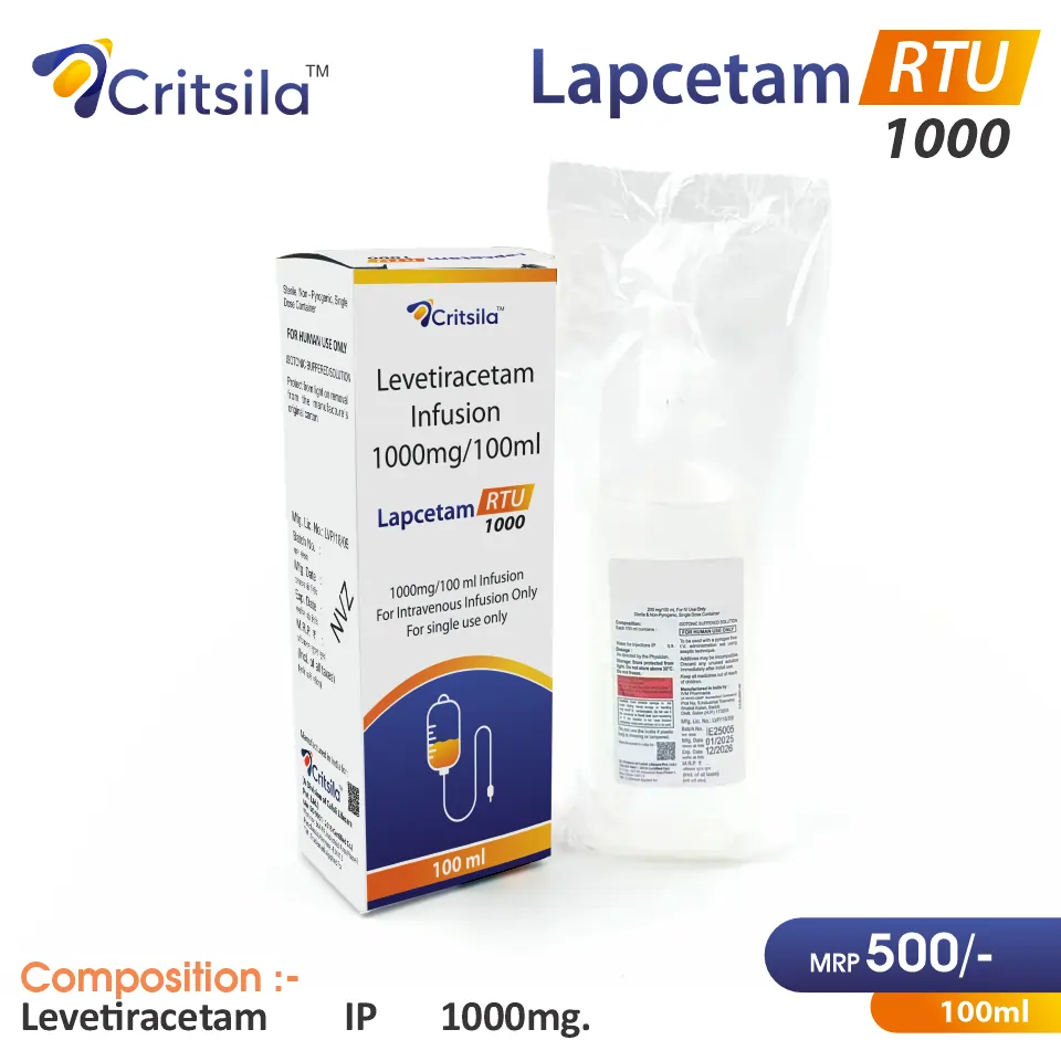 Levetiracetam 1000mg Infusion at the best price in PCD Pharma Franchise for Anticonvulsant and Seizure Management